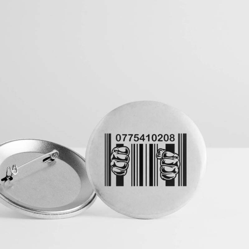PRISON BARCODE Buttons large 2.2''/56 mm (5-pack)