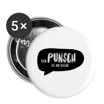 Weihnachten Punsch +++ Design Farben änderbar +++ - Buttons groß 56 mm (5er Pack) - Weiß - Vorne