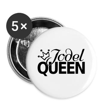 Queen Jodel Jodler Lustiger witziger Spruch - Buttons groß 56 mm (5er Pack) - Weiß - Vorne