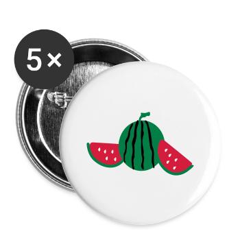 Pastèque fruits - Lot de 5 grands badges (56 mm) - blanc - Devant