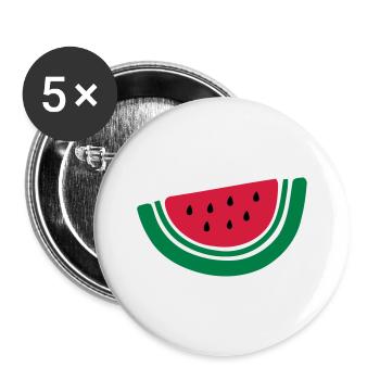 demi pastèque fruits-2 - Lot de 5 grands badges (56 mm) - blanc - Devant