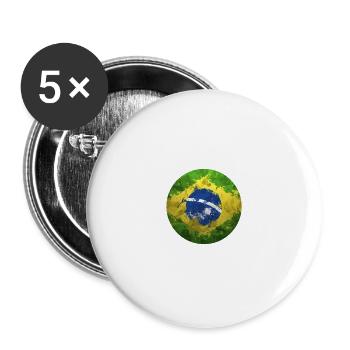 brazil ball, Geschenk - Buttons groß 56 mm (5er Pack) - Weiß - Vorne