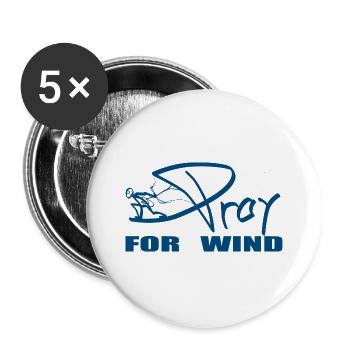 PRAY FOR WIND blue - Buttons large 2.2''/56 mm (5-pack) - white - Front