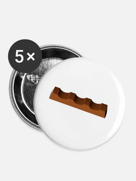 Schokoriegel - Buttons groß 56 mm (5er Pack) - Weiß