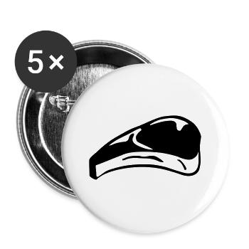 Steak, meat (cheap!) - Buttons large 2.2''/56 mm (5-pack) - white - Front