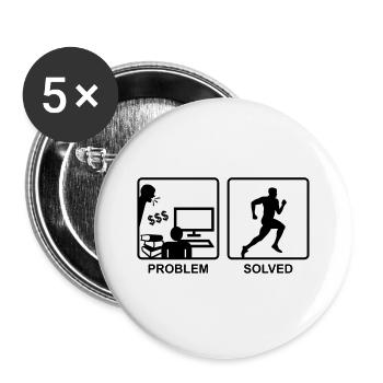 Running solves Problems - Man - Buttons large 2.2''/56 mm (5-pack) - white - Front