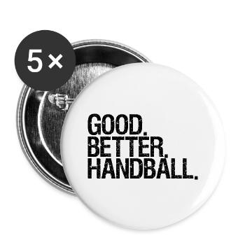 Handball - Buttons groß 56 mm (5er Pack) - Weiß - Vorne
