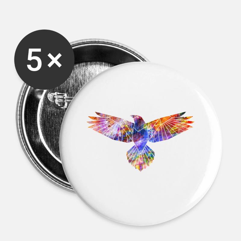 Eagle abstract geometric silhouette - Buttons large 2.2''/56 mm (5-pack) - white