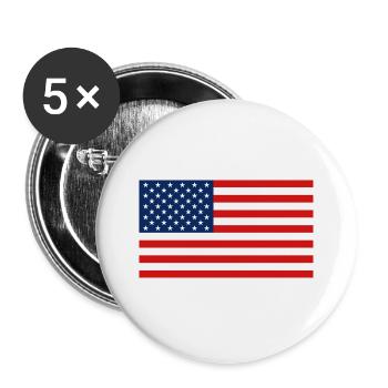 USA Flag - Flag - Buttons large 2.2''/56 mm (5-pack) - white - Front