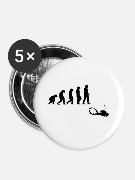 Evolution Tauchen mit Gerät - Buttons groß 56 mm (5er Pack) - Weiß
