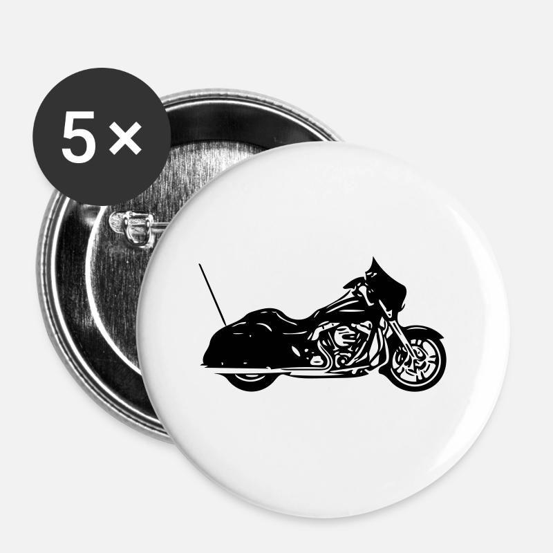 Road King Desing - Buttons large 2.2''/56 mm (5-pack) - white