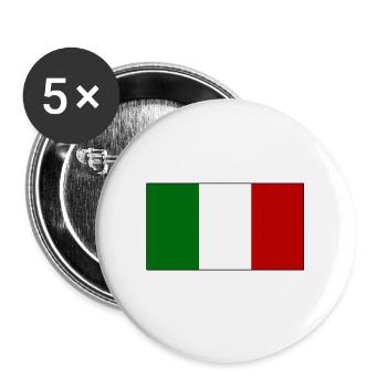 Flag Italy - Buttons large 2.2''/56 mm (5-pack) - white - Front