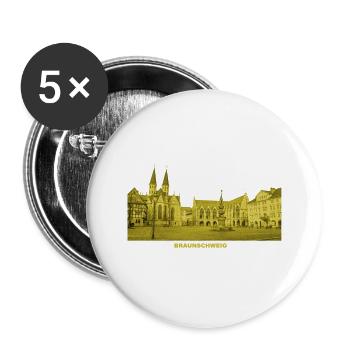Marché de la vieille ville de Basse-Saxe de Braunschweig - Lot de 5 grands badges (56 mm) - blanc - Devant
