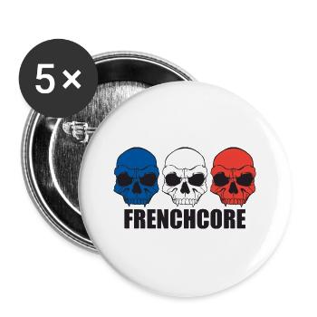 Noyau français - Lot de 5 grands badges (56 mm) - blanc - Devant