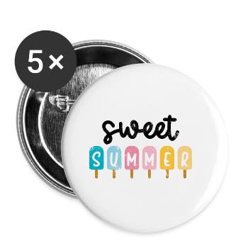 ICE SUMMER SWEET TRAVEL HOLIDAY BEACH PALM LAKE MOTIF - Buttons large 2.2''/56 mm (5-pack) - white - Front