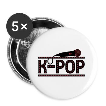 K-POP. K-Pop Mikrofon | Farben änderbar - Buttons groß 56 mm (5er Pack) - Weiß - Vorne