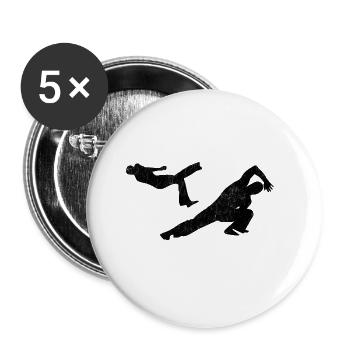 Capoeira - Buttons groß 56 mm (5er Pack) - Weiß - Vorne