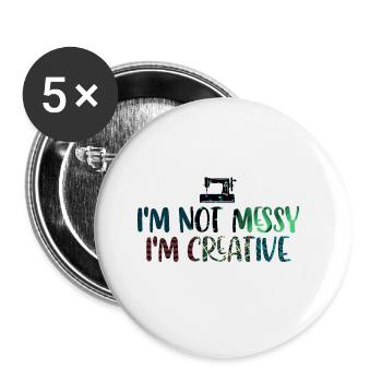 Quilten von Tagesdecken - Buttons groß 56 mm (5er Pack) - Weiß - Vorne