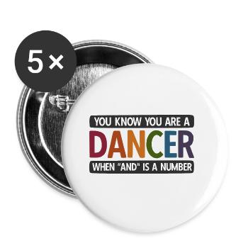 Breakdancing Tanzen für Tänzer - Buttons groß 56 mm (5er Pack) - Weiß - Vorne