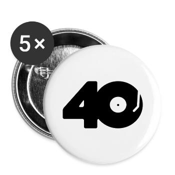 DJ 40 - Lot de 5 grands badges (56 mm) - blanc - Devant