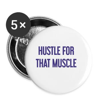 Se démener pour ce muscle - Lot de 5 grands badges (56 mm) - blanc - Devant