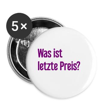 Quel est le dernier prix ? - Lot de 5 grands badges (56 mm) - blanc - Devant