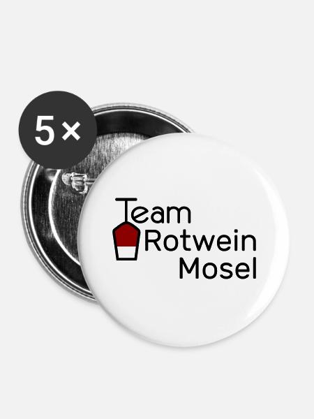Team Rotwein Mosel - Buttons groß 56 mm (5er Pack) - Weiß