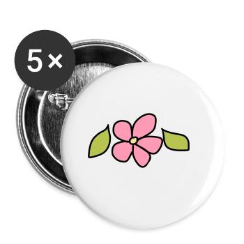 Fleur, Plante, Symbole, Nature, Rose, Feuilles - Lot de 5 grands badges (56 mm) - blanc - Devant