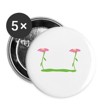 Blume Symbol Blüte Pflanze rosa grass - Buttons groß 56 mm (5er Pack) - Weiß - Vorne