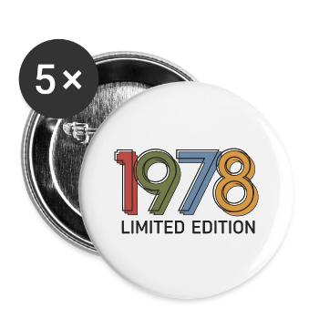 Vintage 1978 limited edition - Buttons large 2.2''/56 mm (5-pack) - white - Front