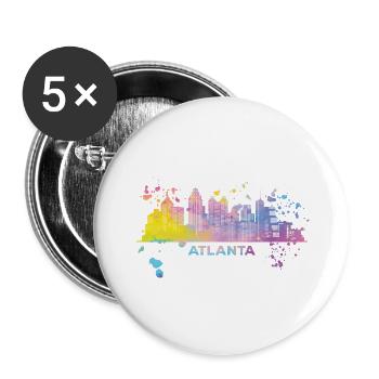 Atlantans Skyline Atlanta - Buttons large 2.2''/56 mm (5-pack) - white - Front
