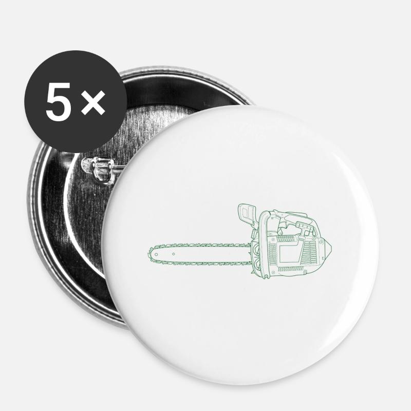 Saw, chainsaw, chainsaw - Buttons large 2.2''/56 mm (5-pack) - white