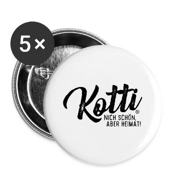 BERLIN KOTTI, NICH SCHÖN ABER HEIMAT! - Buttons groß 56 mm (5er Pack) - Weiß - Vorne