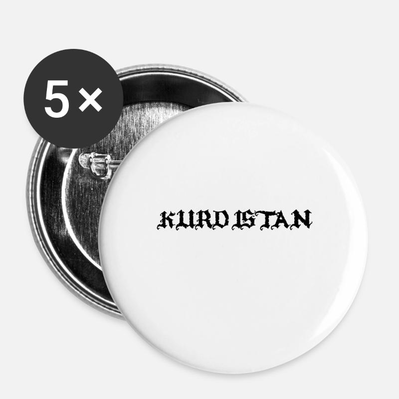 KURDISTAN - Be proud and present Kurdistan - Buttons large 2.2''/56 mm (5-pack) - white