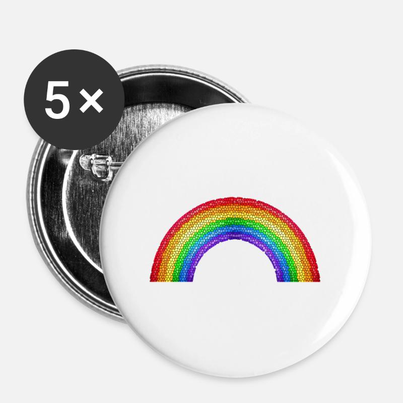 rainbow - Buttons large 2.2''/56 mm (5-pack) - white