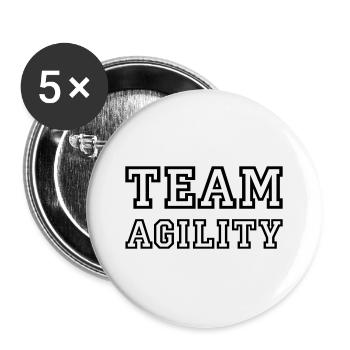 Agilité d'équipe - Lot de 5 grands badges (56 mm) - blanc - Devant