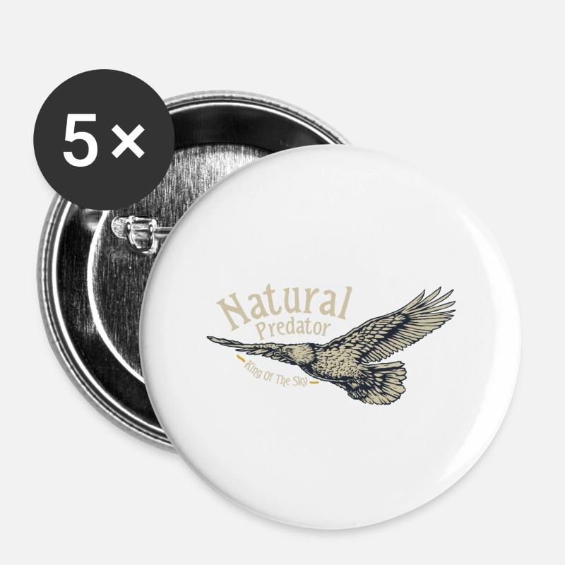 Eagle, eagle - Buttons large 2.2''/56 mm (5-pack) - white