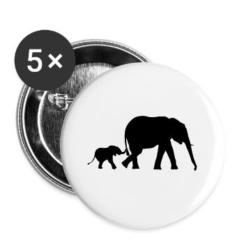 Elephant and baby elephant (super cheap!) - Lot de 5 grands badges (56 mm) - blanc - Devant