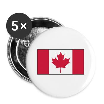 Canada flag - Buttons large 2.2''/56 mm (5-pack) - white - Front