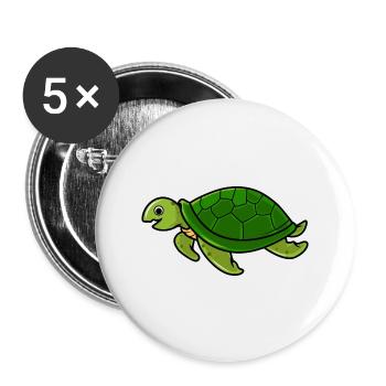 Schildkröte - Buttons groß 56 mm (5er Pack) - Weiß - Vorne