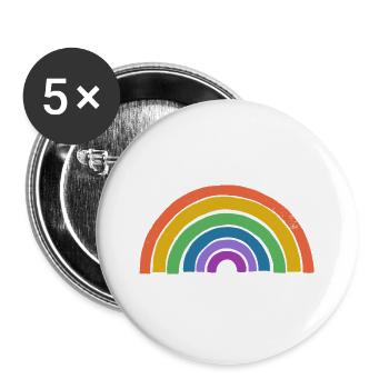 Arc-en-ciel - Lot de 5 grands badges (56 mm) - blanc - Devant