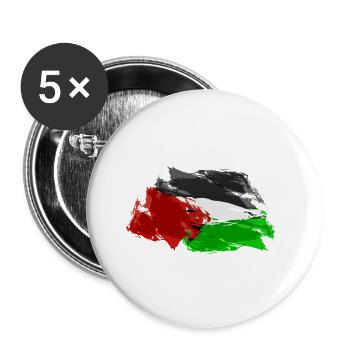 flag of Palestine - Buttons groß 56 mm (5er Pack) - Weiß - Vorne