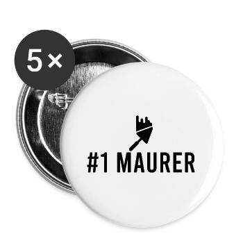 Maurer - Buttons groß 56 mm (5er Pack) - Weiß - Vorne