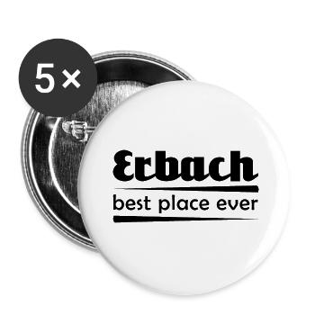 Erbach - Stadt best place ever - Buttons groß 56 mm (5er Pack) - Weiß - Vorne