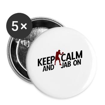 Boxsport Boxing - Buttons groß 56 mm (5er Pack) - Weiß - Vorne