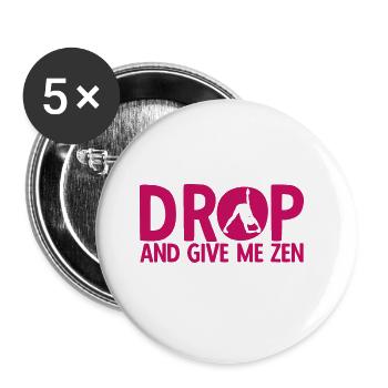 Yogalehrer Spruch Für Yogi Yoga - Buttons groß 56 mm (5er Pack) - Weiß - Vorne