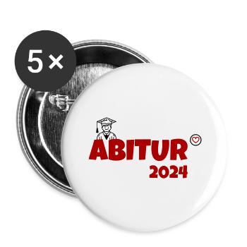 Abitur 2024 - Buttons groß 56 mm (5er Pack) - Weiß - Vorne
