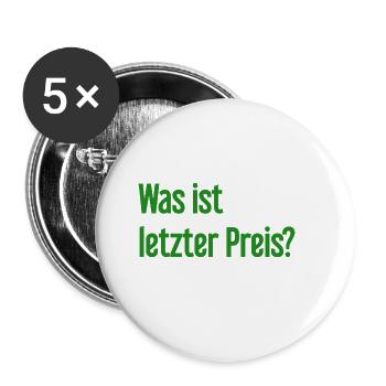 Quel est le dernier prix ? - Lot de 5 grands badges (56 mm) - blanc - Devant