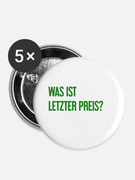 Was ist letzter Preis? - Buttons groß 56 mm (5er Pack) - Weiß