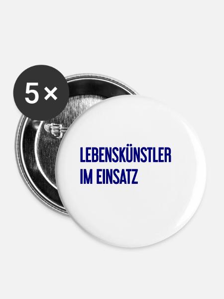 Lebenskünstler im Einsatz - Buttons groß 56 mm (5er Pack) - Weiß